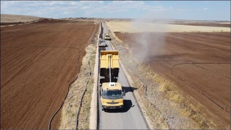 Siverek kırsalında asfalt çalışmaları-(VİDEO)