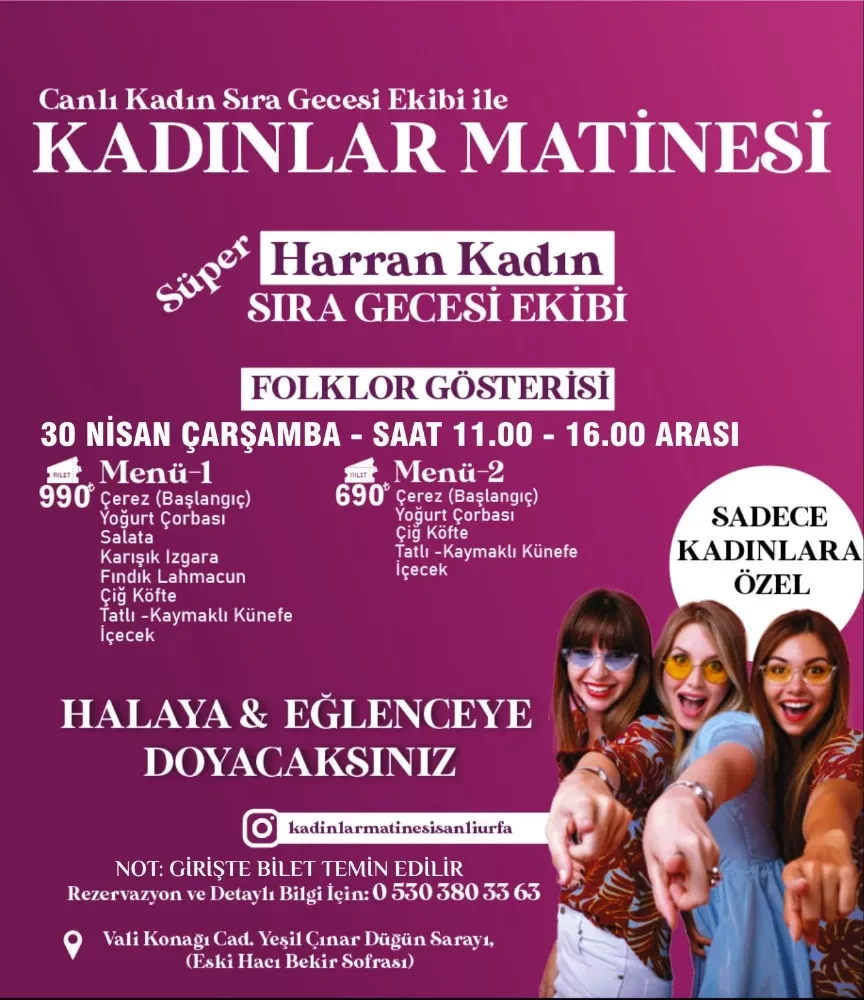 Şanlıurfa’da Bir İlk: Hacı Bekir Usta’dan Kadınlara Özel Sıra Gecesi!